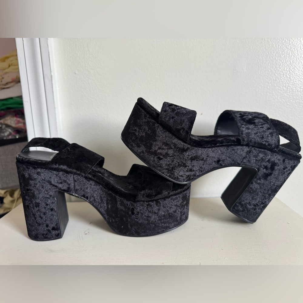 Free People Jeffery Campbell Emerson Platforms In Black Suede Sz 7.5 - Picture 4 of 7